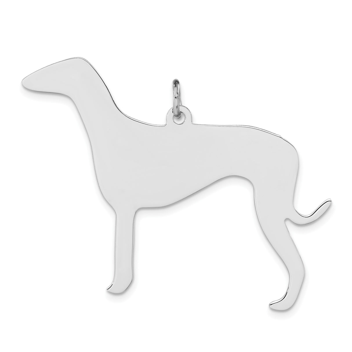 Sterling Silver Greyhound Pendant, Sleek Dog Silhouette Charm, Pet Memorial Jewelry