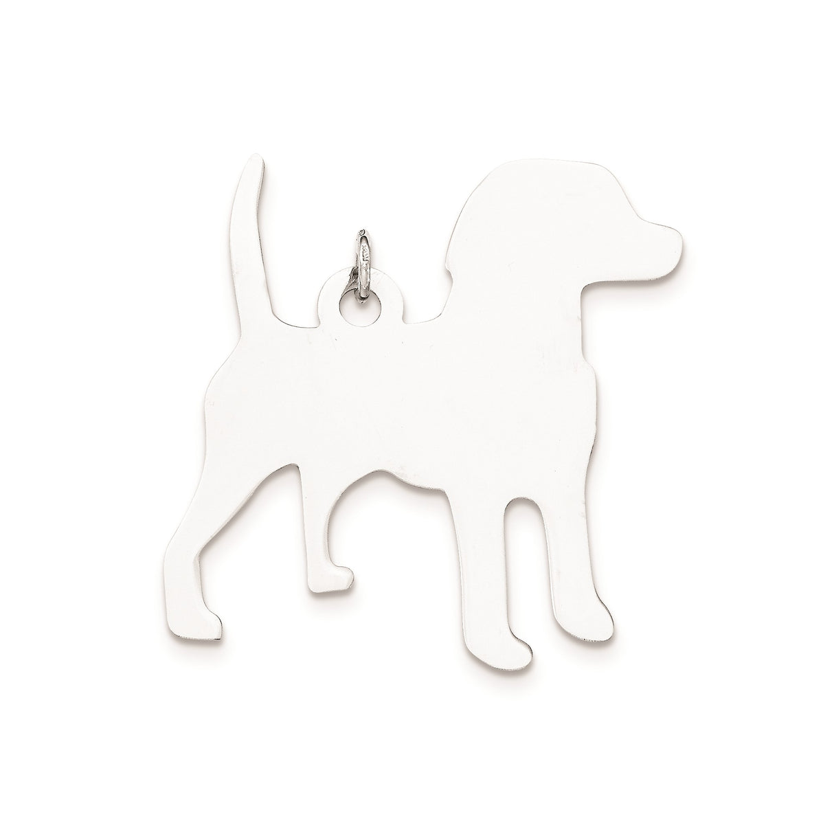 Sterling Silver Dog Pendant Charm, Standing Dog Silhouette, Minimalist Pet Lover Jewelry
