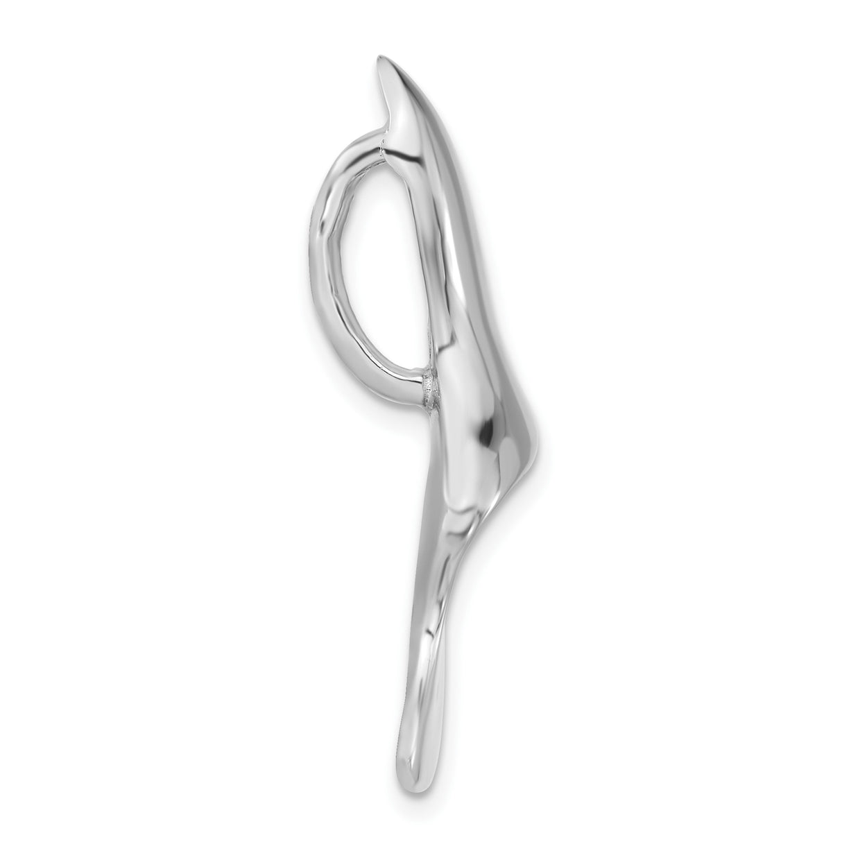 Sterling Silver Pendant with Abstract Fluid Flame Design, Minimalist Sculptural Style for Women