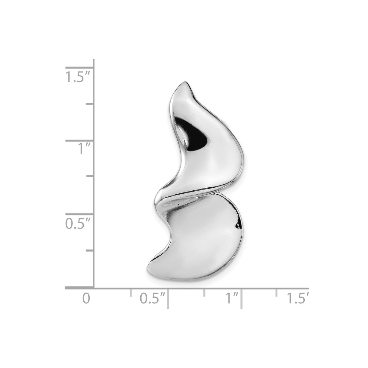 Sterling Silver Pendant with Abstract Fluid Flame Design, Minimalist Sculptural Style for Women