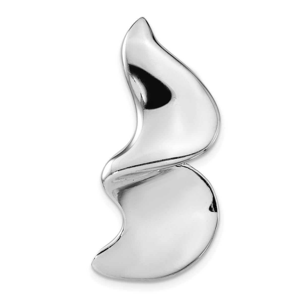 Sterling Silver Pendant with Abstract Fluid Flame Design, Minimalist Sculptural Style for Women