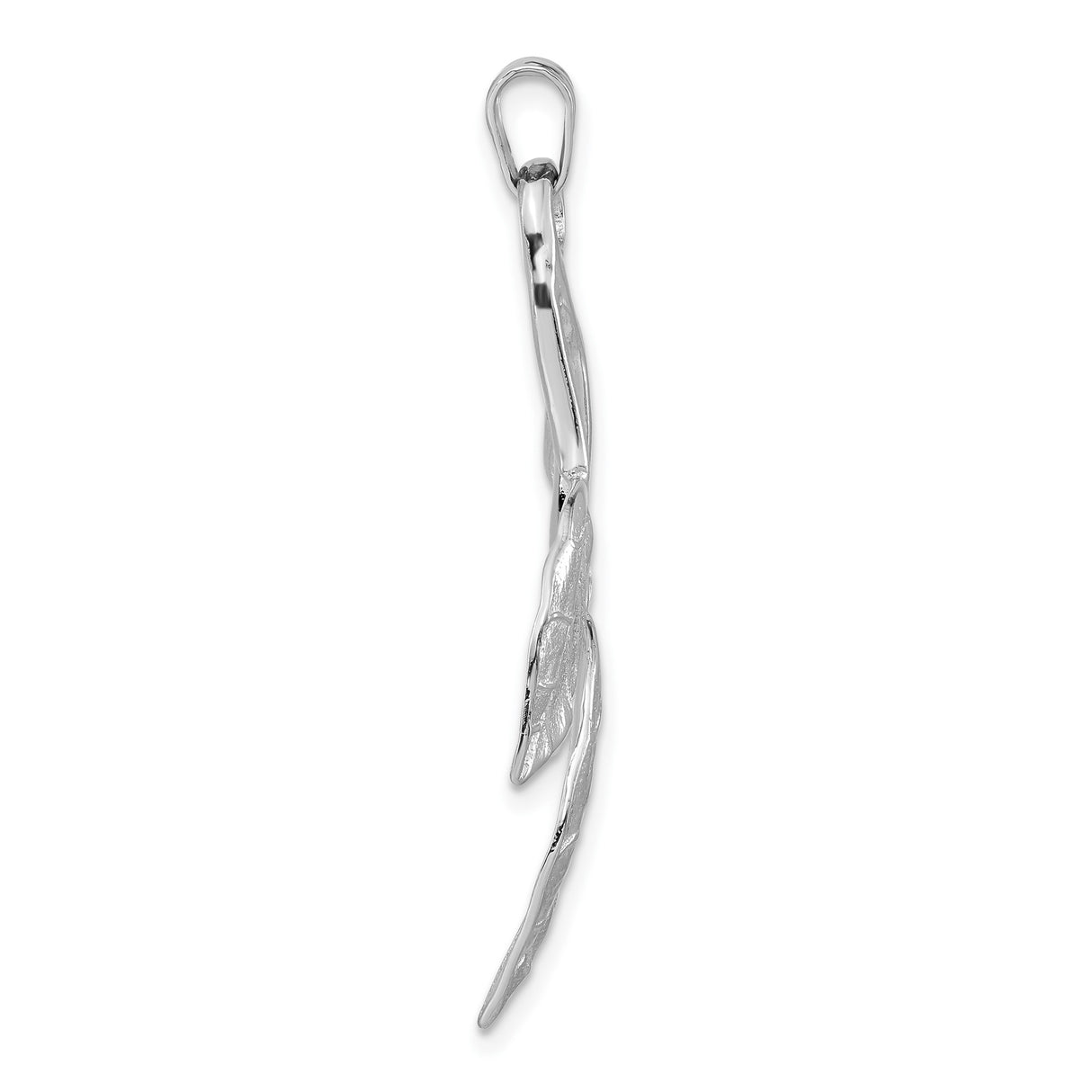 Sterling Silver Leaf Pendant with Three Detailed Leaves, Nature-Inspired Botanical Jewelry
