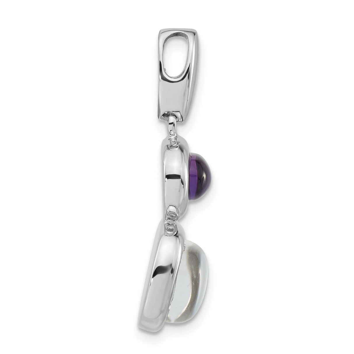 Sterling Silver Pendant with Amethyst and Mother of Pearl in Bezel Setting