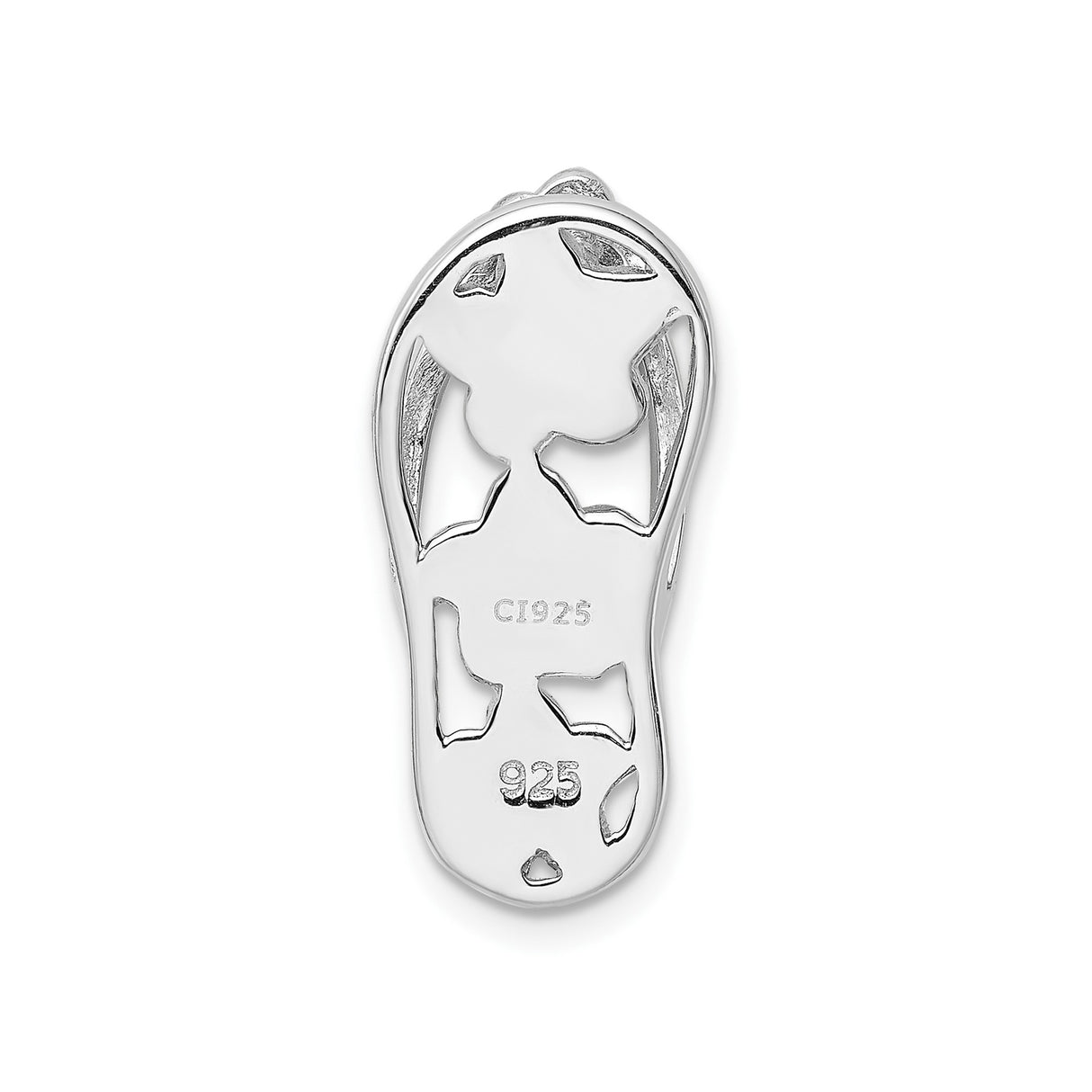 Sterling Silver Sandal Pendant with Lab Created Blue Green Opal Inlay, Floral Beach Design