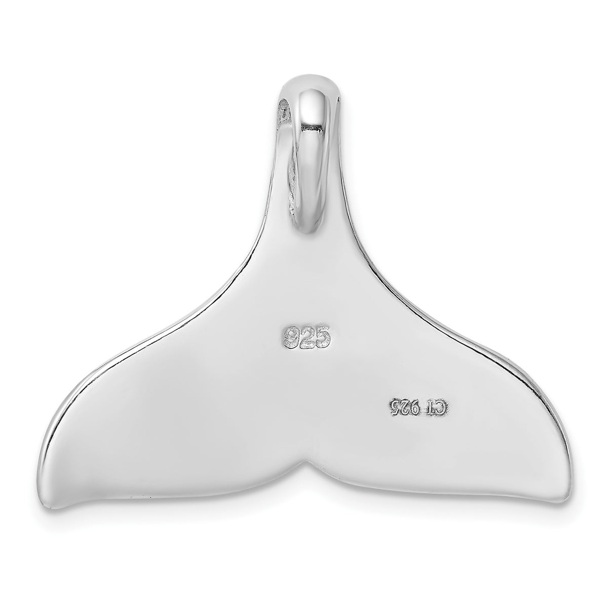 Sterling Silver Whale Tail Pendant with Blue Green Lab Created Opal Inlay, Ocean Theme