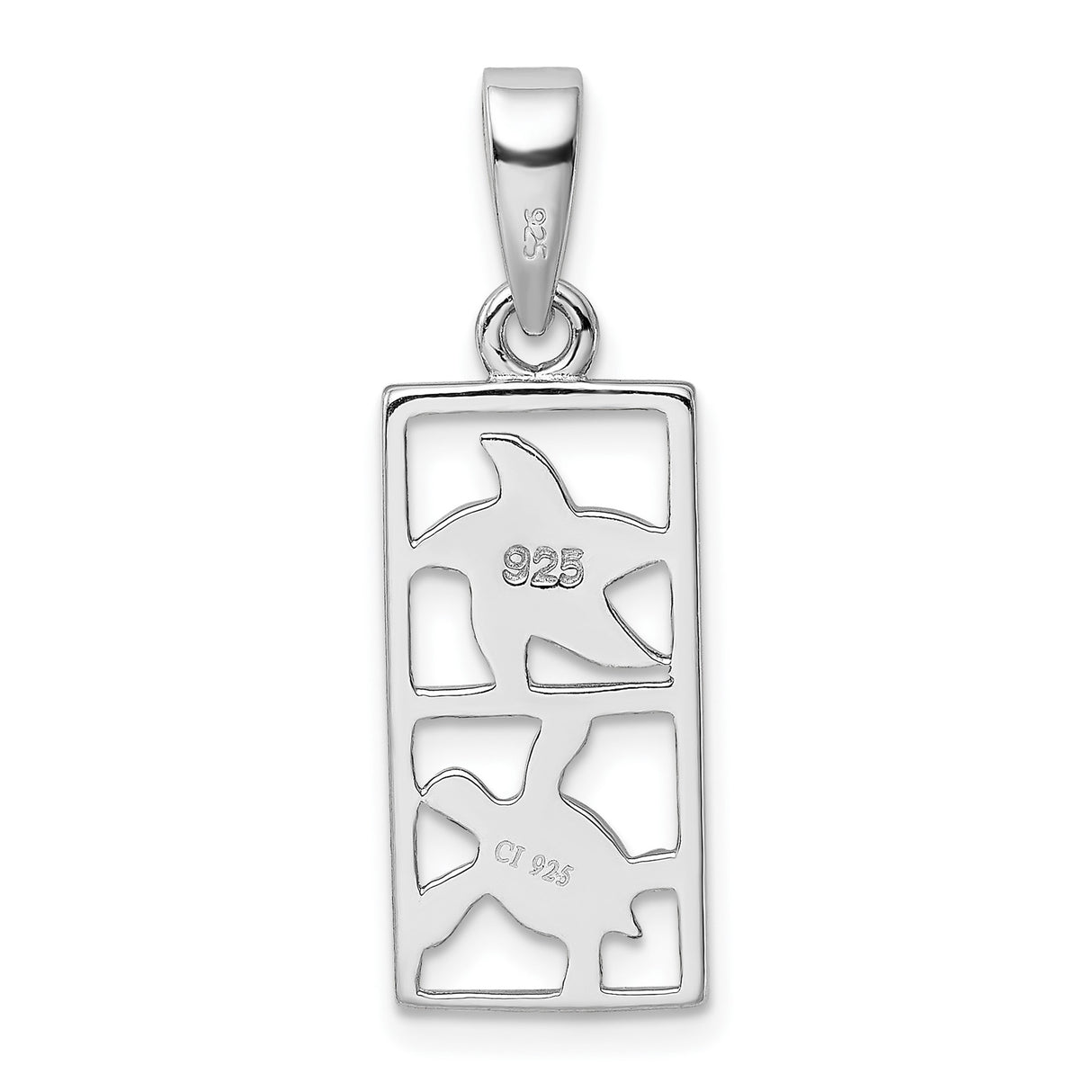 Sterling Silver Pendant with Lab Created Blue Opal Starfish and Turtle Design