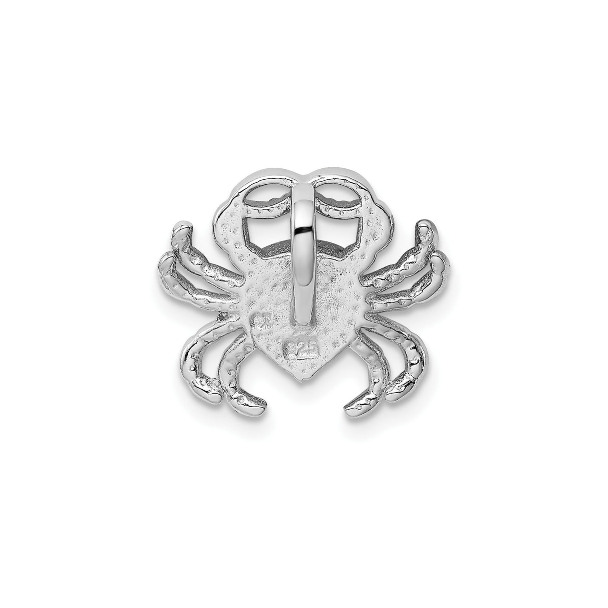 Sterling Silver Crab Pendant with Simulated Blue Opal Heart, Zodiac Cancer Charm Jewelry