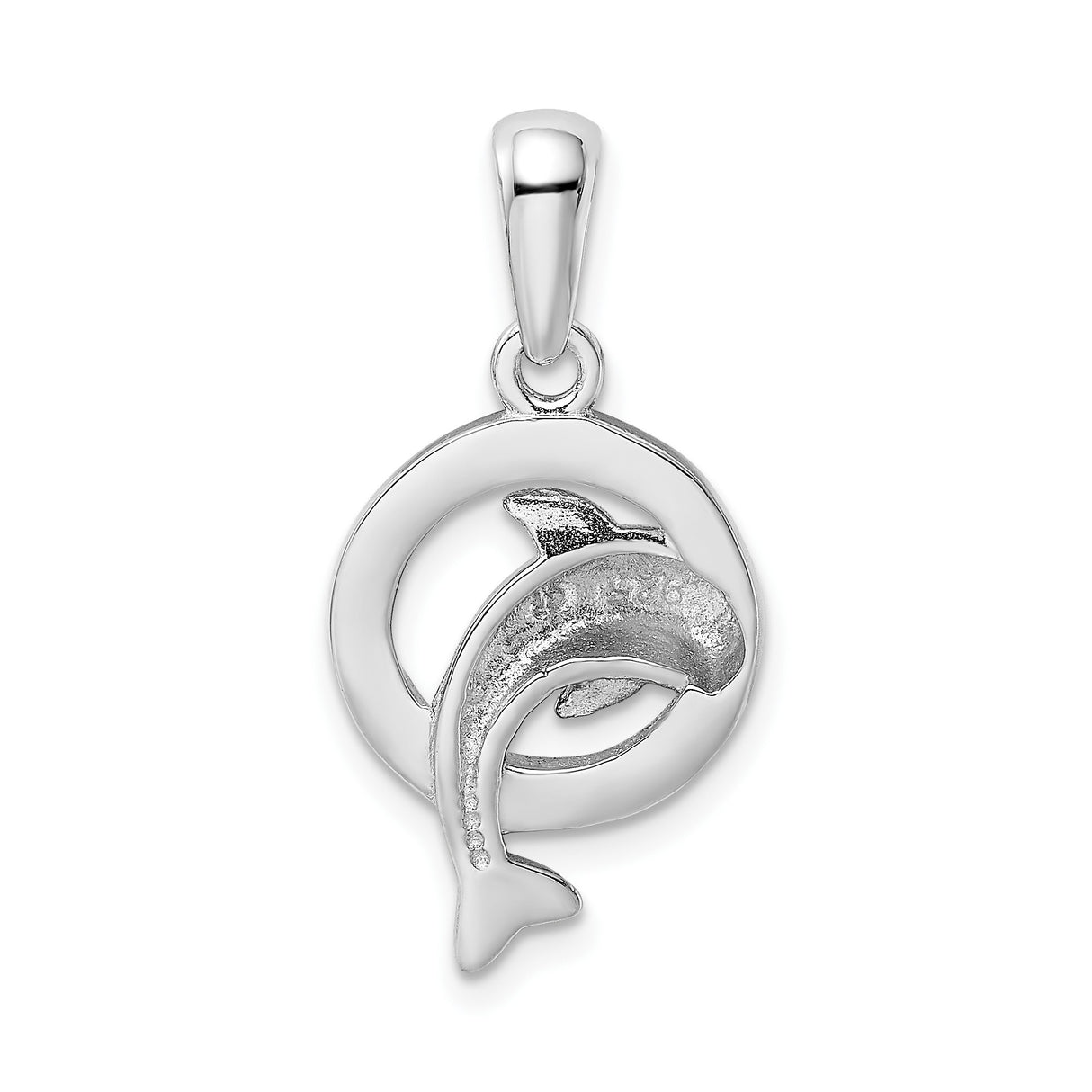 Sterling Silver Dolphin Pendant with Blue Green Lab Created Opal, Ocean Theme Jewelry