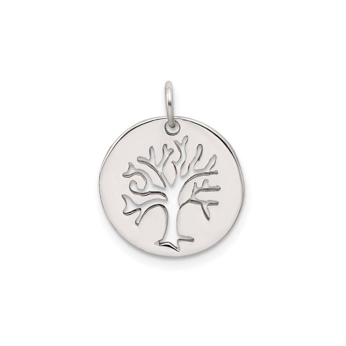 Sterling Silver Tree of Life Pendant with Cut-Out Design, Nature-Inspired Jewelry for Women or Unisex Wear