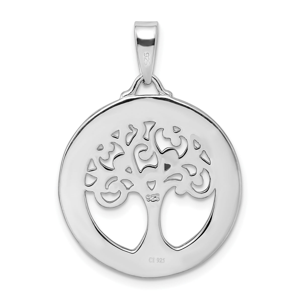 Sterling Silver Tree of Life Pendant with Mother of Pearl Inlay, Filigree Branches, Celtic Design