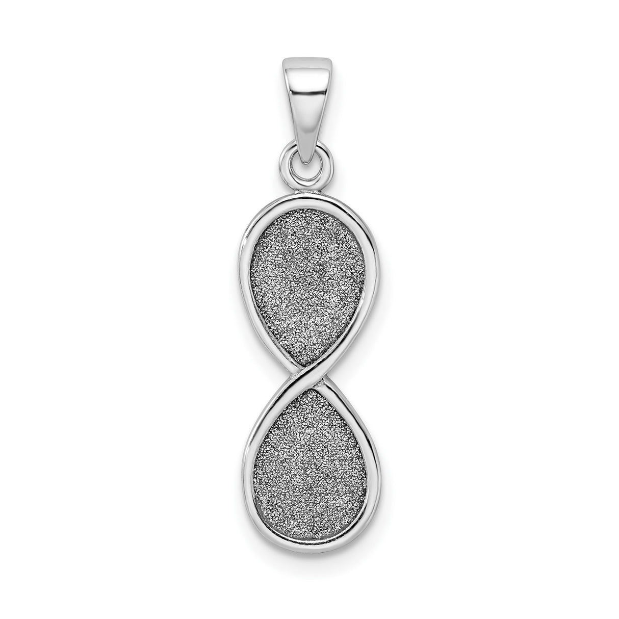Sterling Silver Infinity Pendant with Textured Center Design, Symbol of Eternal Love