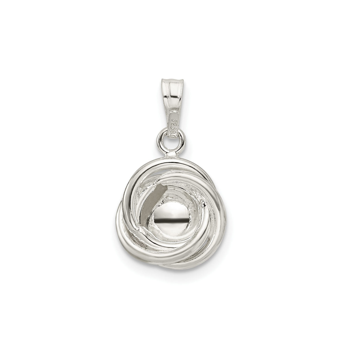 Sterling Silver Swirl Pendant with White Cultured Pearl, Elegant Classic Design