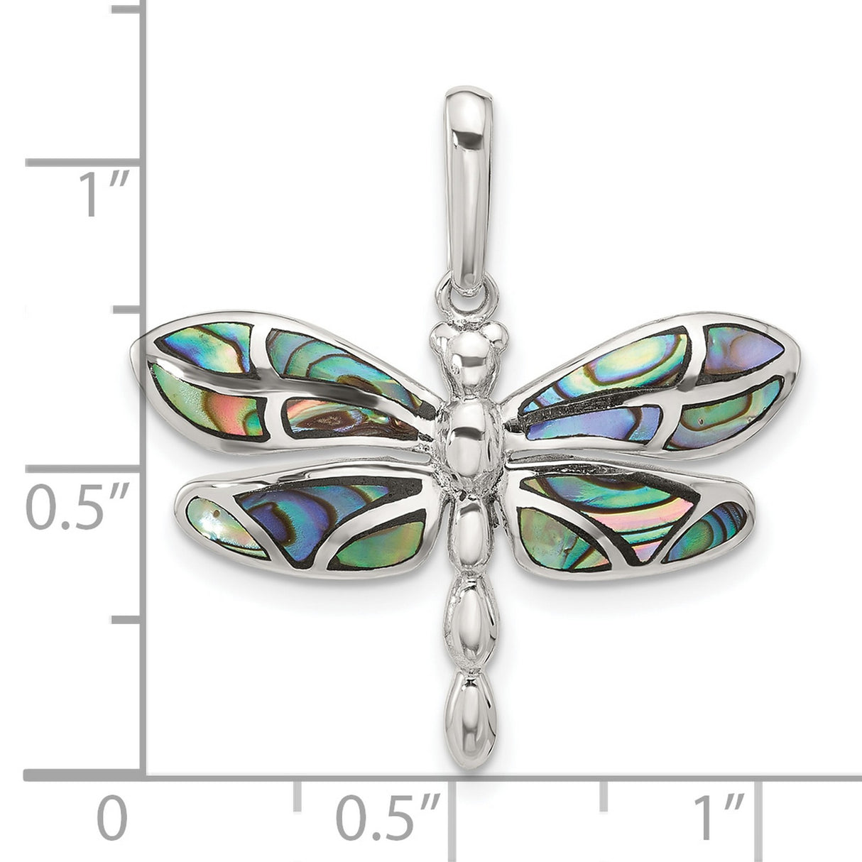 Sterling Silver Dragonfly Pendant with Abalone Inlay, Nature Inspired Jewelry for Women
