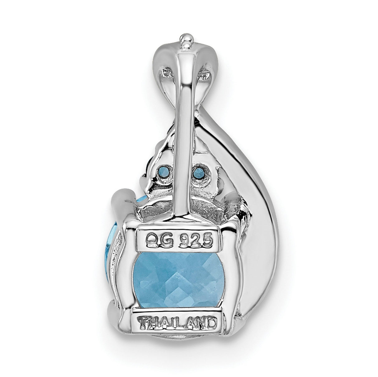 Sterling Silver Swirl Pendant with Sky Blue Topaz and London Blue Accents, Tiered Design for Women