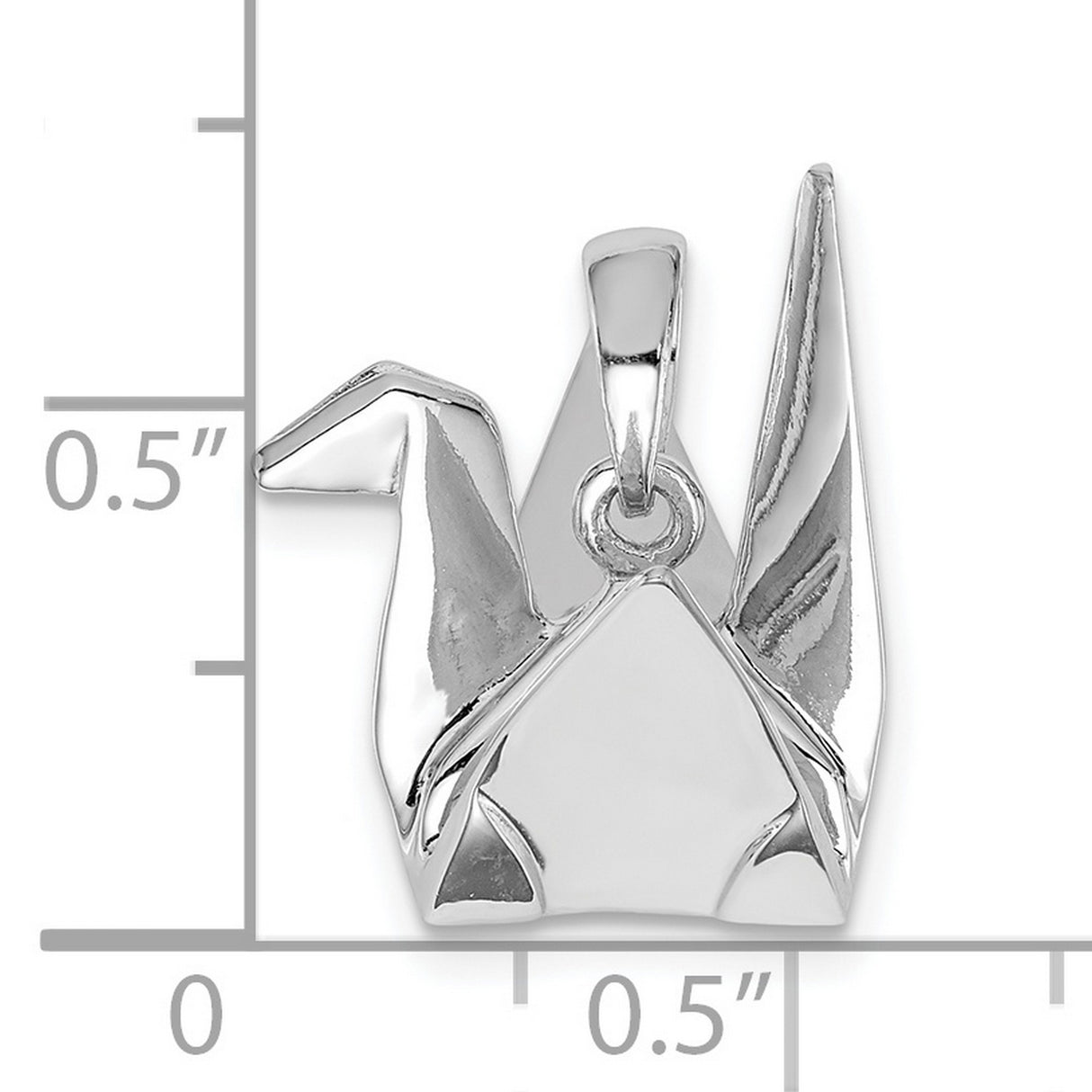Sterling Silver Crane Pendant, Origami Bird Symbol of Peace and Hope for Men and Women