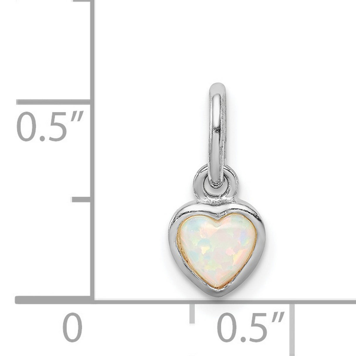 Sterling Silver Heart Pendant with Lab Created Opal Inlay, Polished Finish