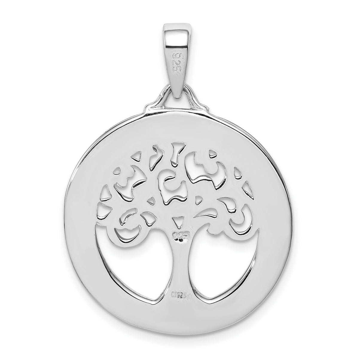 Sterling Silver Tree of Life Pendant with Lab Created Opal Inlay, Nature Inspired Design for Women