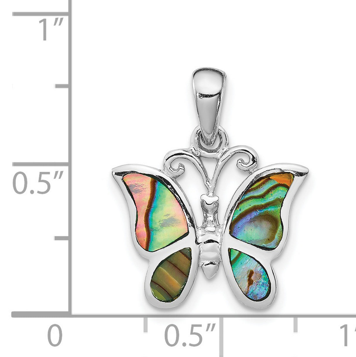 Sterling Silver Butterfly Pendant with Abalone Shell Inlay, Nature Inspired Jewelry for Women