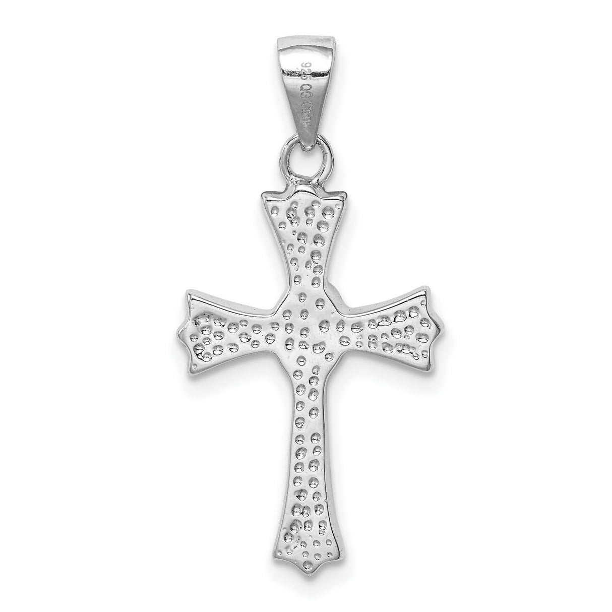 Sterling Silver Cross Pendant with Lab Created Blue Opal Center, Spiritual Charm for Men and Women