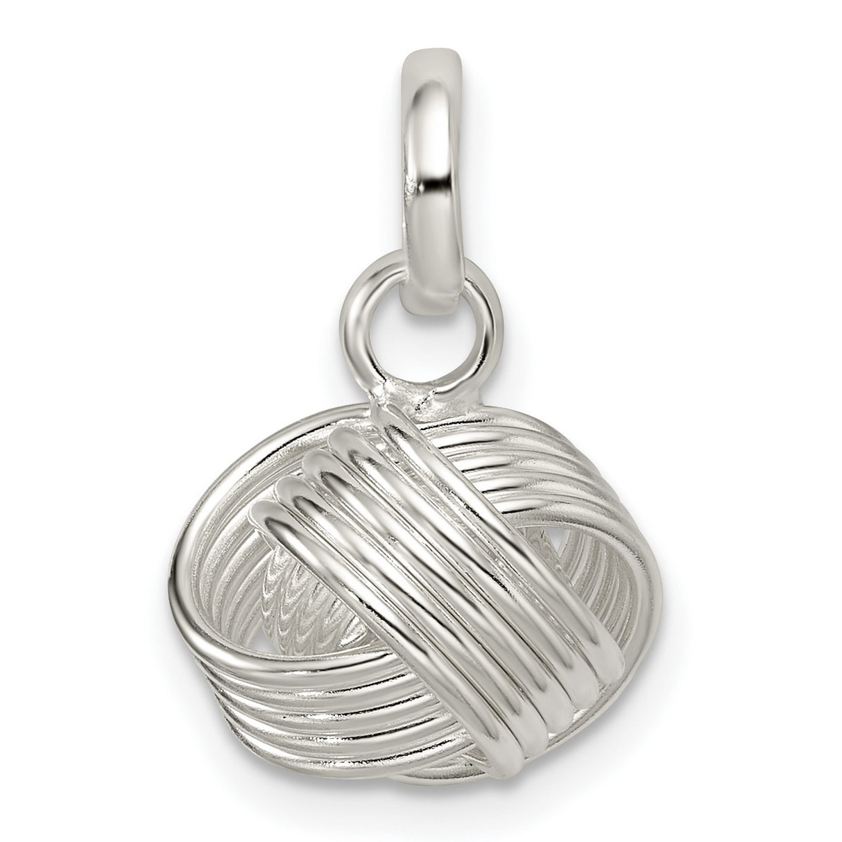 Sterling Silver Love Knot Pendant, Wire Knot Charm with Intricate Unity Design for Women
