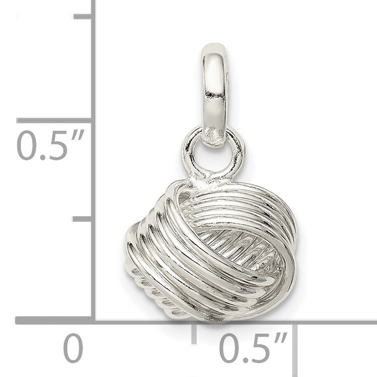 Sterling Silver Love Knot Pendant, Wire Knot Charm with Intricate Unity Design for Women