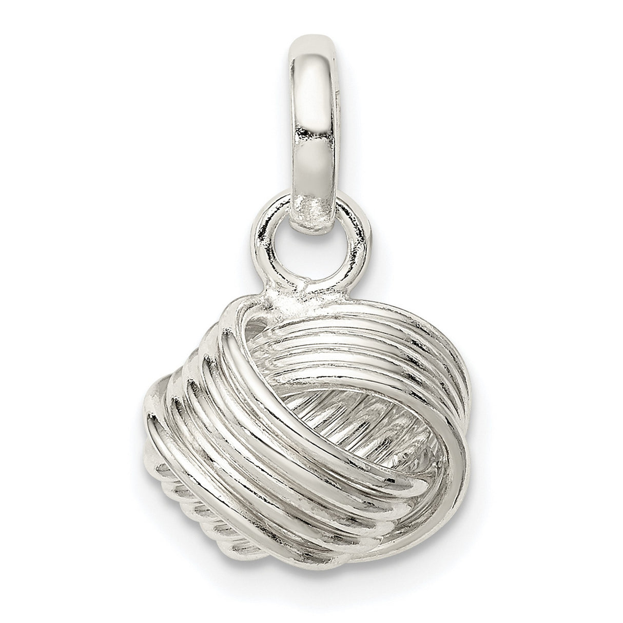 Sterling Silver Love Knot Pendant, Wire Knot Charm with Intricate Unity Design for Women