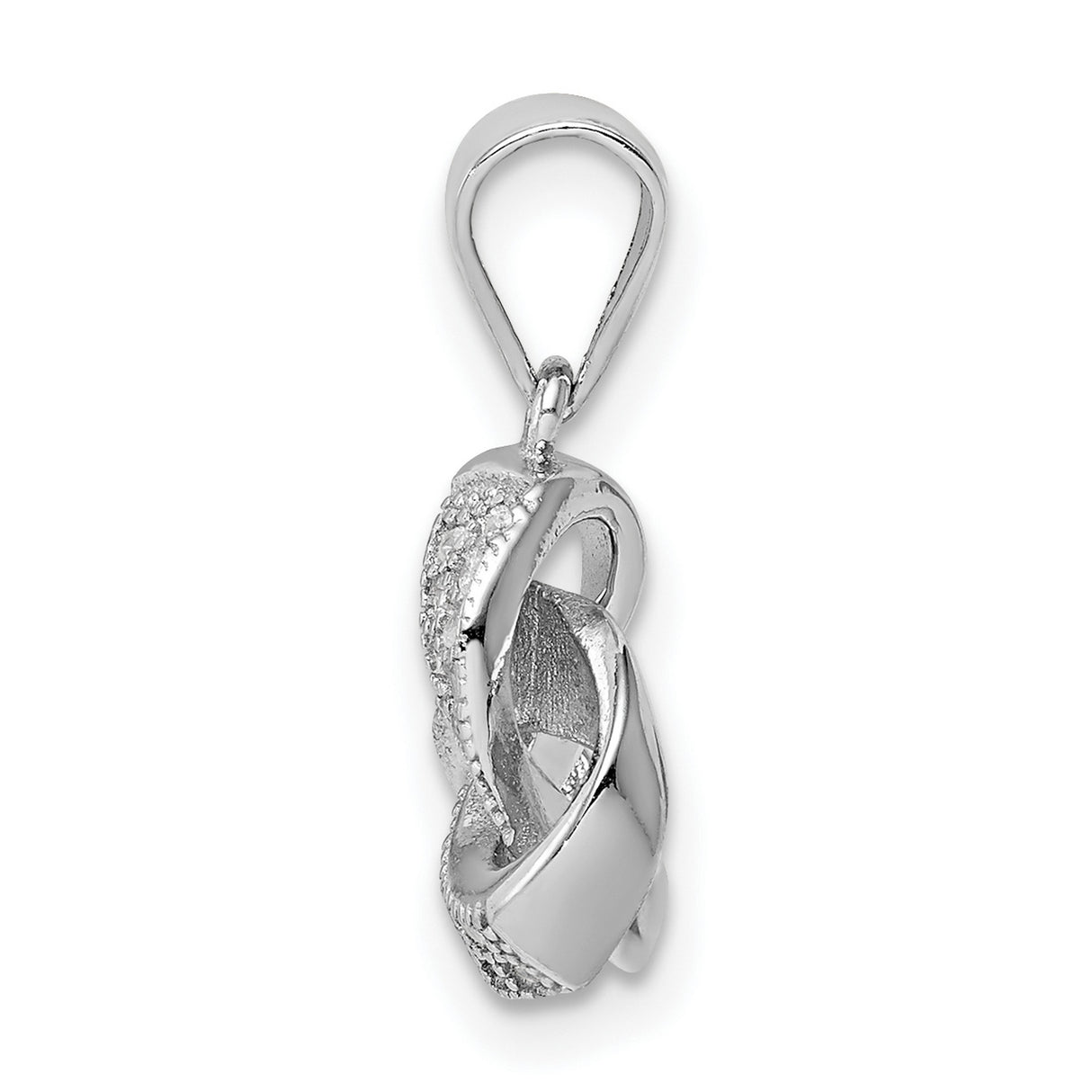 Sterling Silver Infinity Knot Pendant with Cubic Zirconia, Celtic Eternal Love Design
