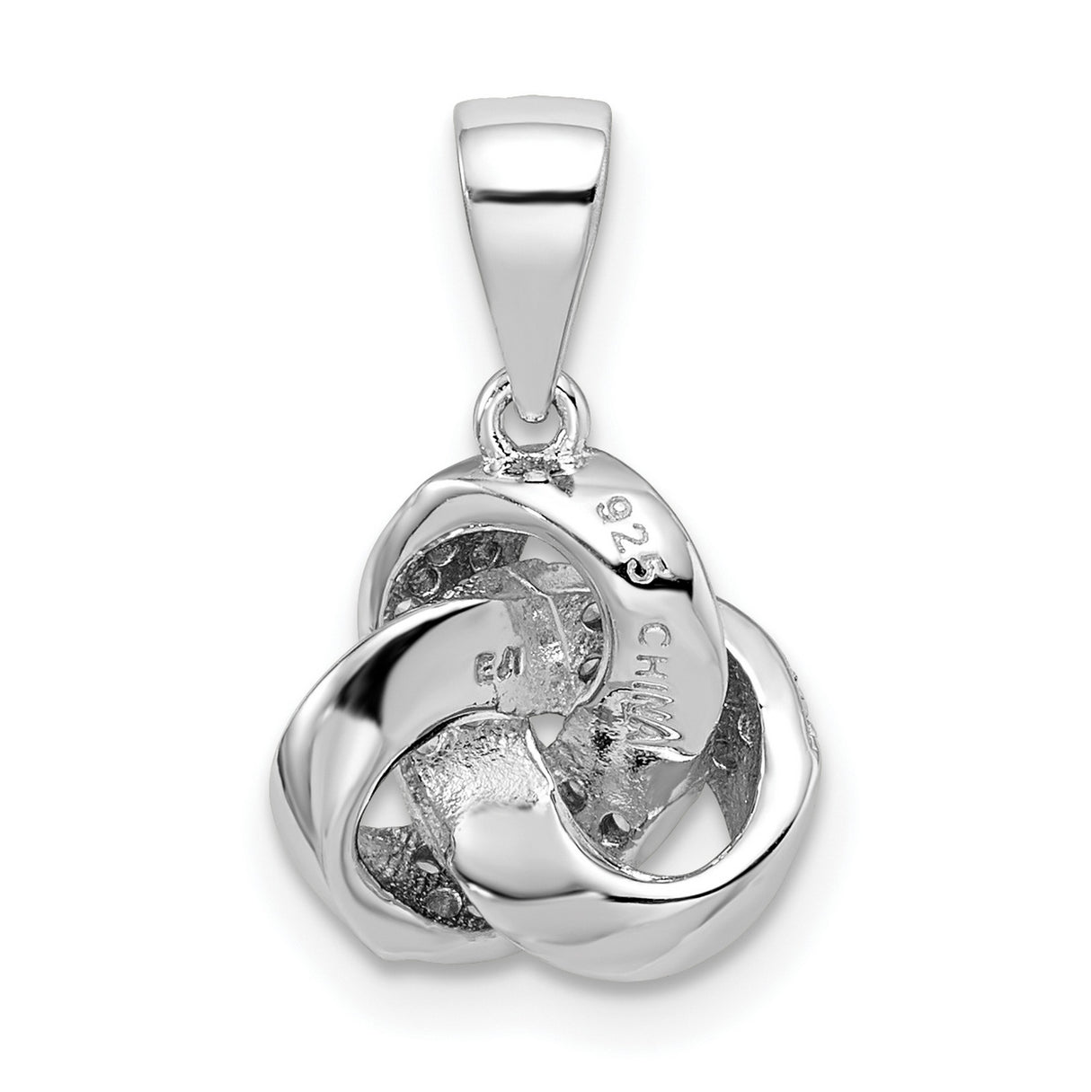 Sterling Silver Infinity Knot Pendant with Cubic Zirconia, Celtic Eternal Love Design