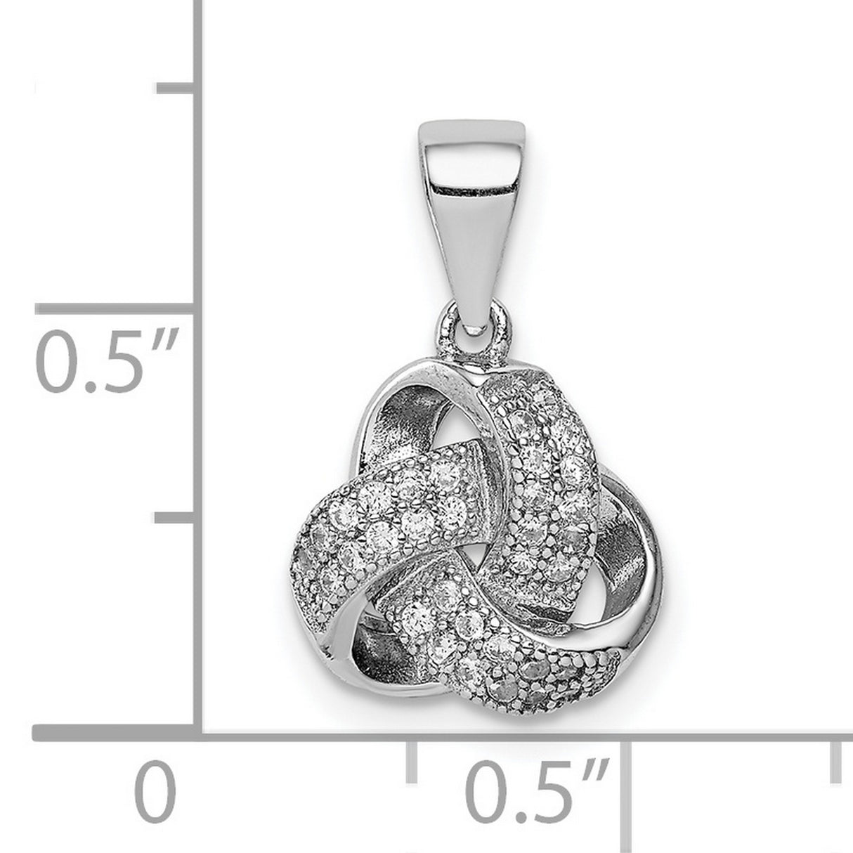 Sterling Silver Infinity Knot Pendant with Cubic Zirconia, Celtic Eternal Love Design