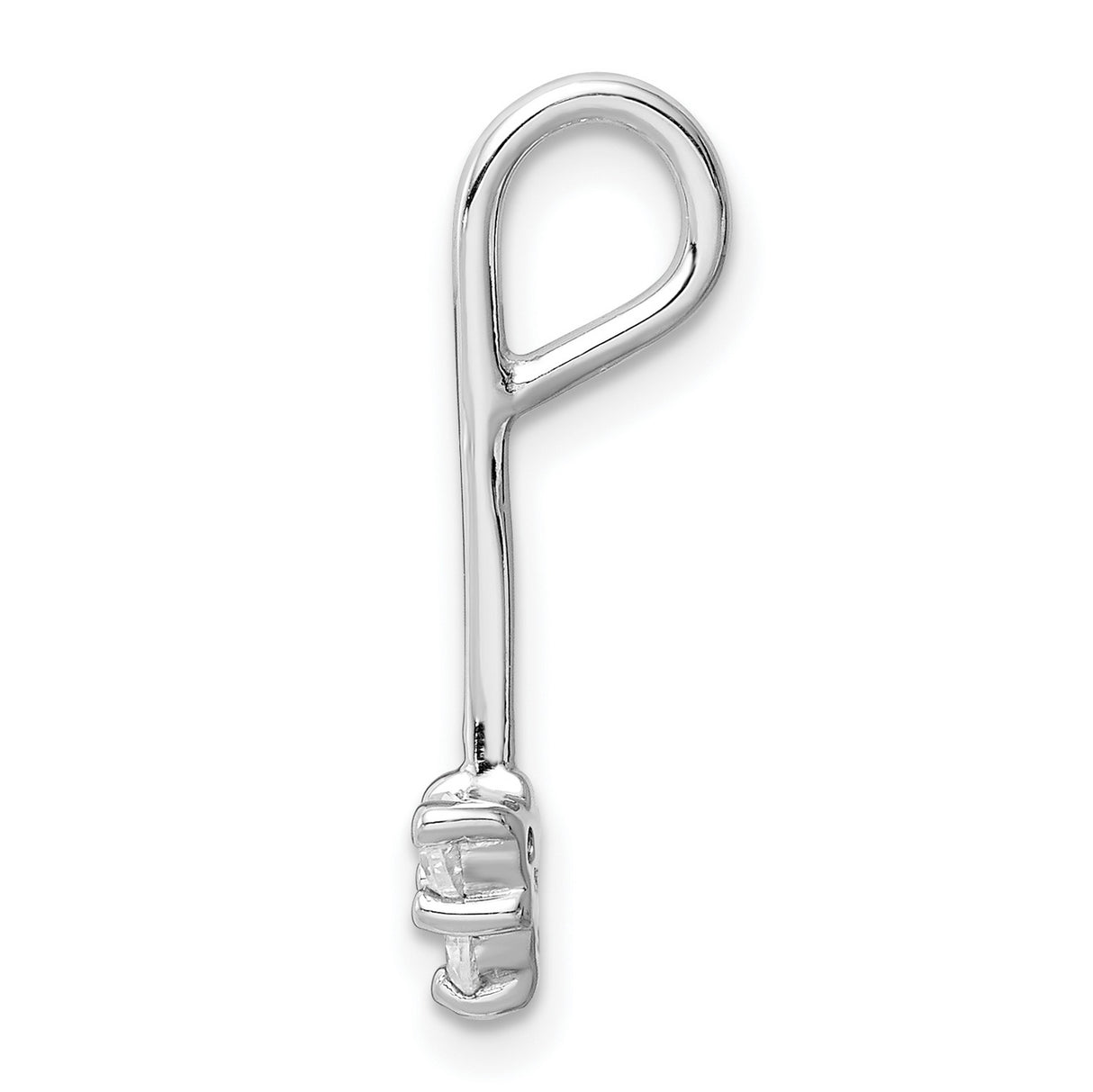 Sterling Silver Nose Stud with Cubic Zirconia Triangular Floral Setting