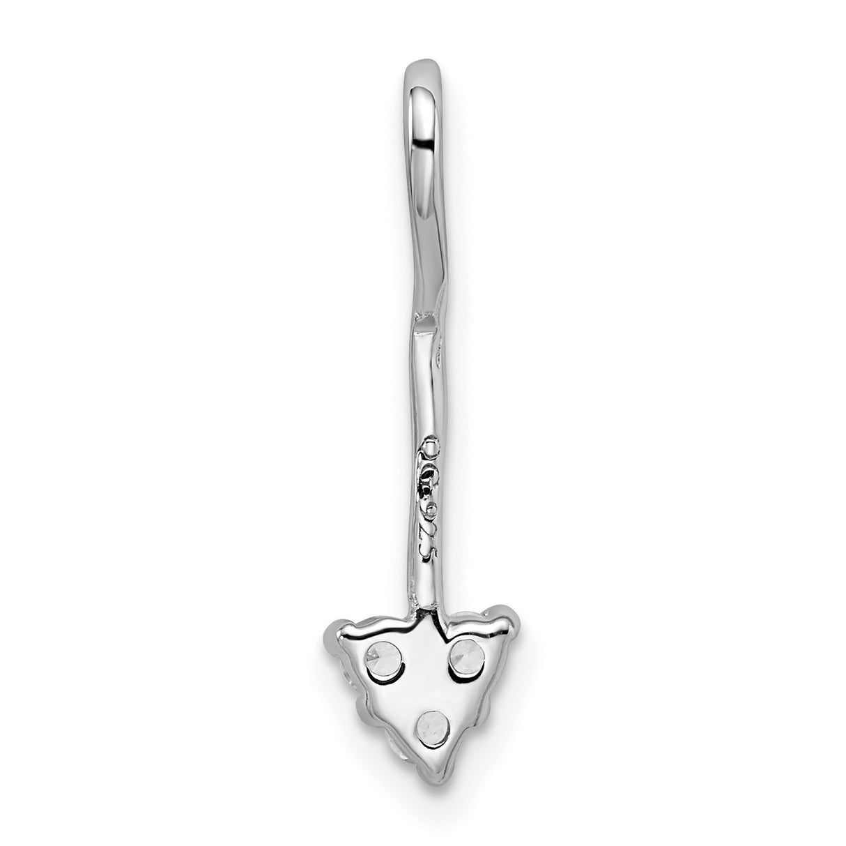 Sterling Silver Nose Stud with Cubic Zirconia Triangular Floral Setting