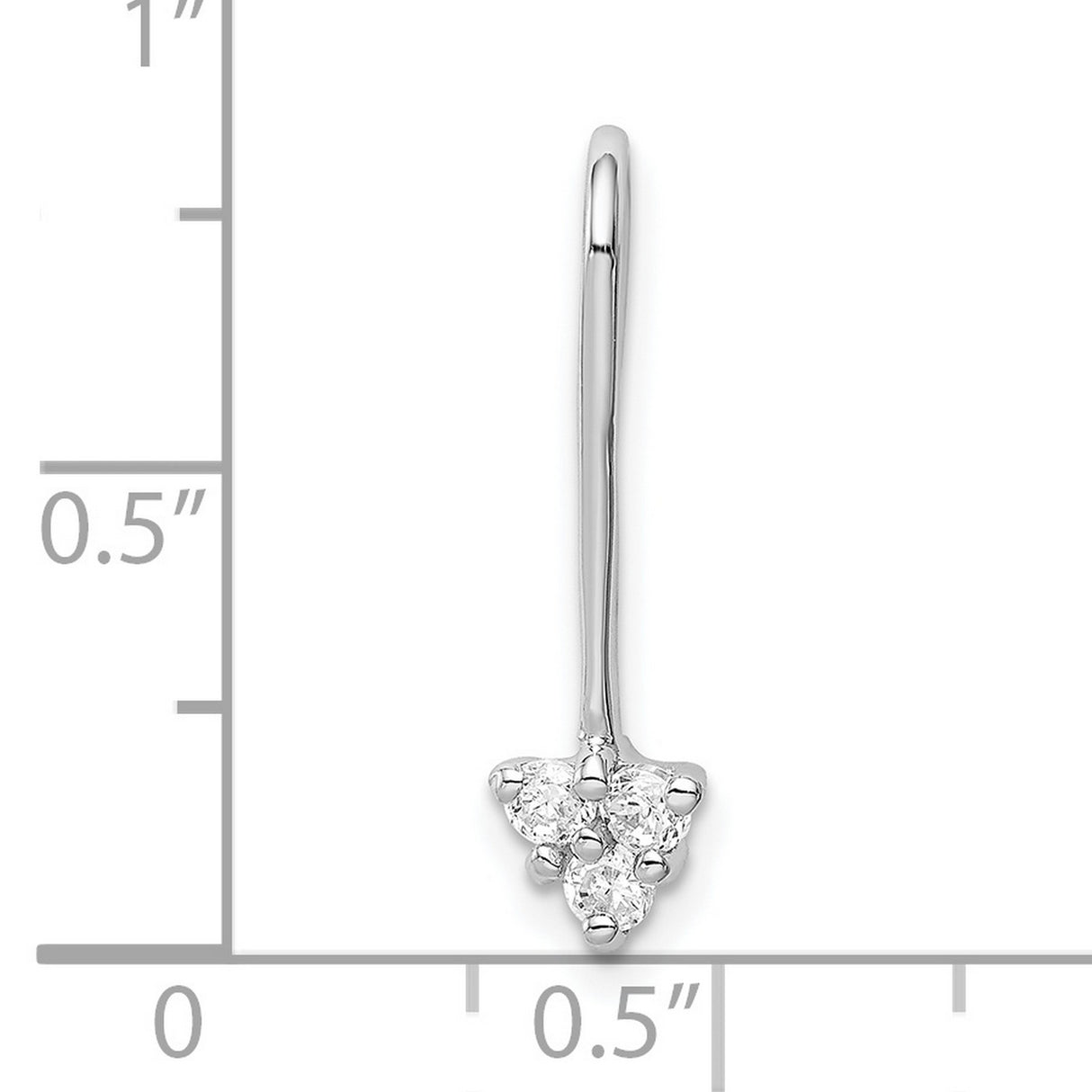 Sterling Silver Nose Stud with Cubic Zirconia Triangular Floral Setting