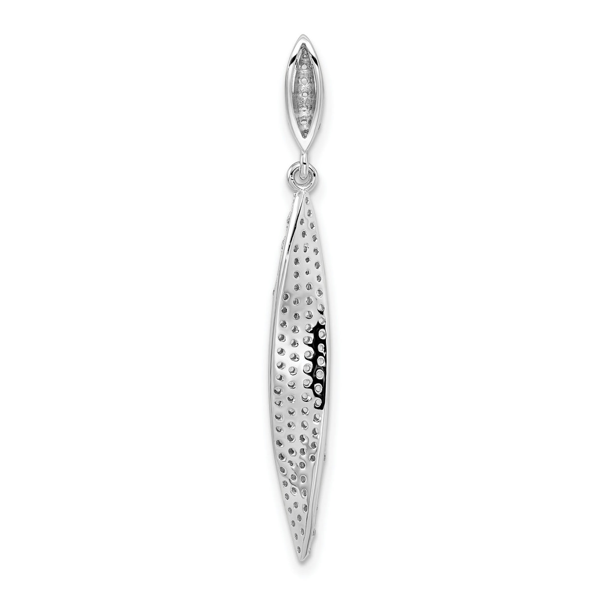 Sterling Silver Drop Earrings with Cubic Zirconia, Long Marquise Design, Modern Evening Style