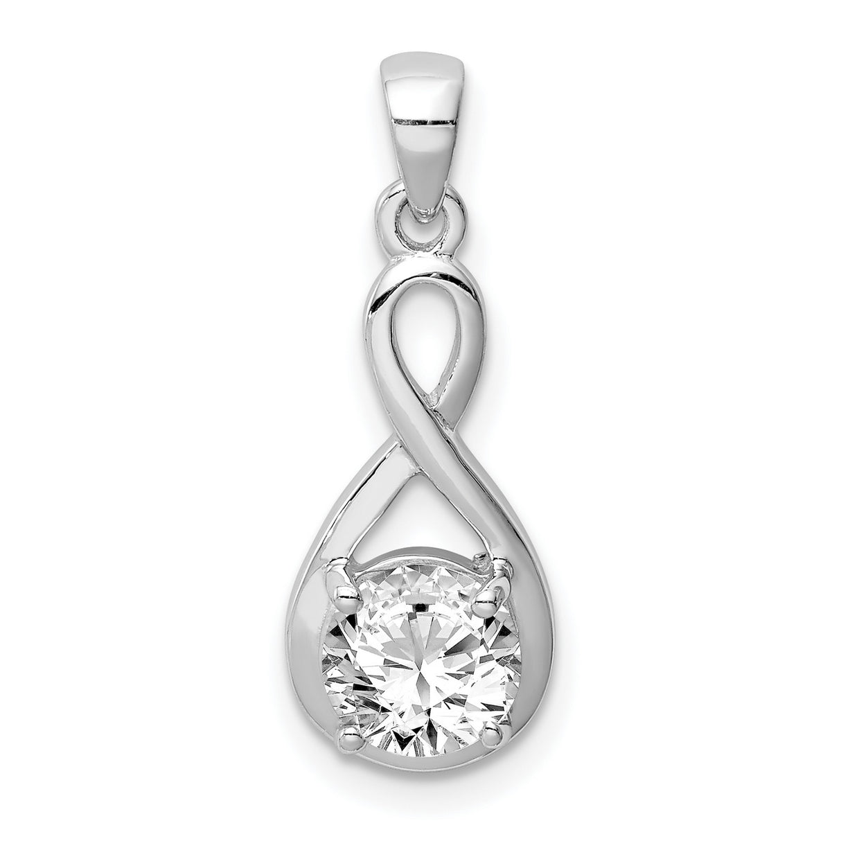Sterling Silver Infinity Pendant with Cubic Zirconia, Romantic Love Design for Women