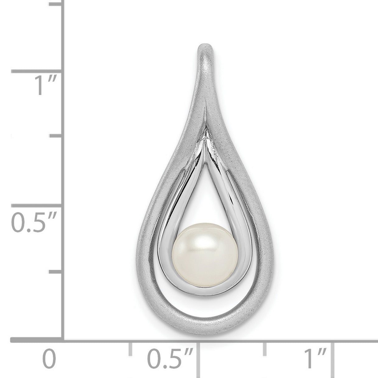 Sterling Silver Teardrop Pendant with White Pearl, Minimalist Bridal Jewelry for Women