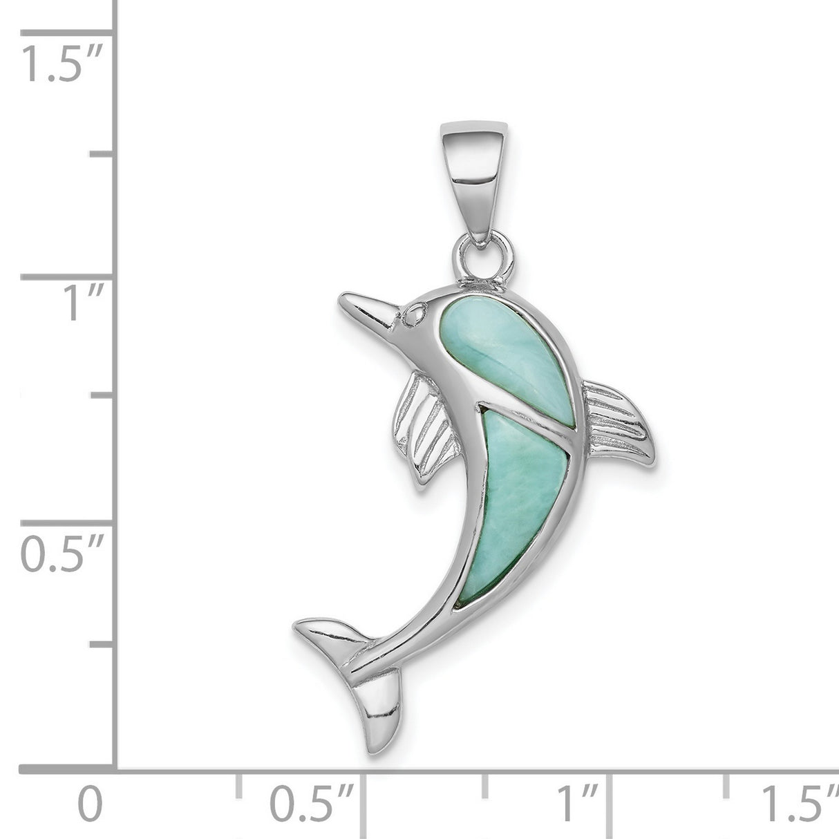 Sterling Silver Dolphin Pendant with Larimar, Ocean Inspired Coastal Jewelry for Women and Teens