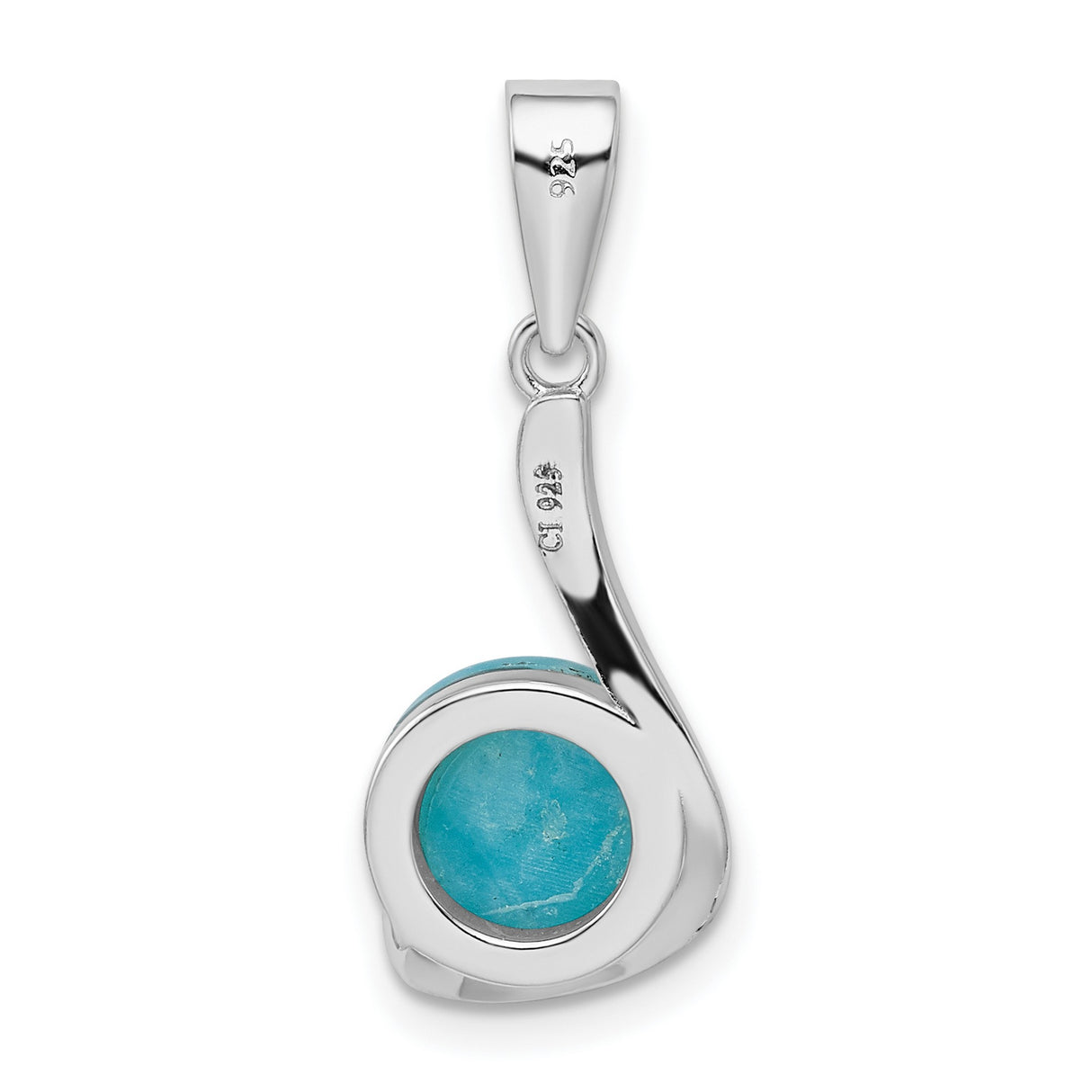 Sterling Silver Pendant with Larimar in Modern Swirl Design for Women