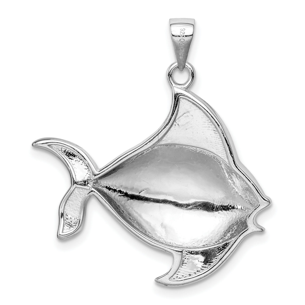Sterling Silver Fish Pendant with Blue Green Lab Created Opal, Ocean Inspired Jewelry