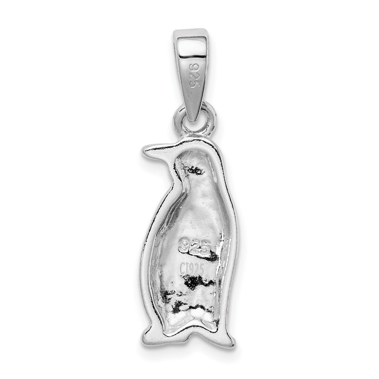 Sterling Silver Penguin Pendant with Blue Opal Inlay, Animal Theme, Unisex Jewelry