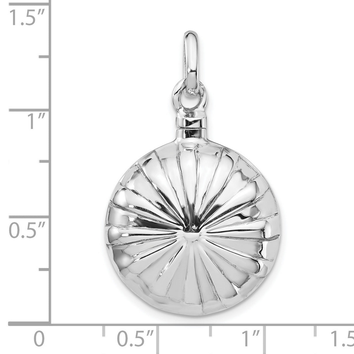 Sterling Silver Sunburst Locket Pendant, Round Radiant Design Keepsake Charm for Women