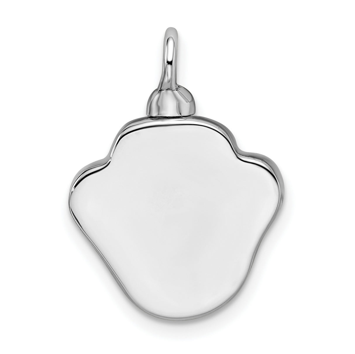 Sterling Silver Paw Pendant with Raised Motif, Pet Memorial Charm for Dog or Cat Lovers