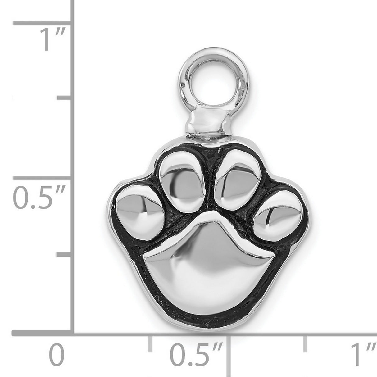 Sterling Silver Paw Pendant with Raised Motif, Pet Memorial Charm for Dog or Cat Lovers