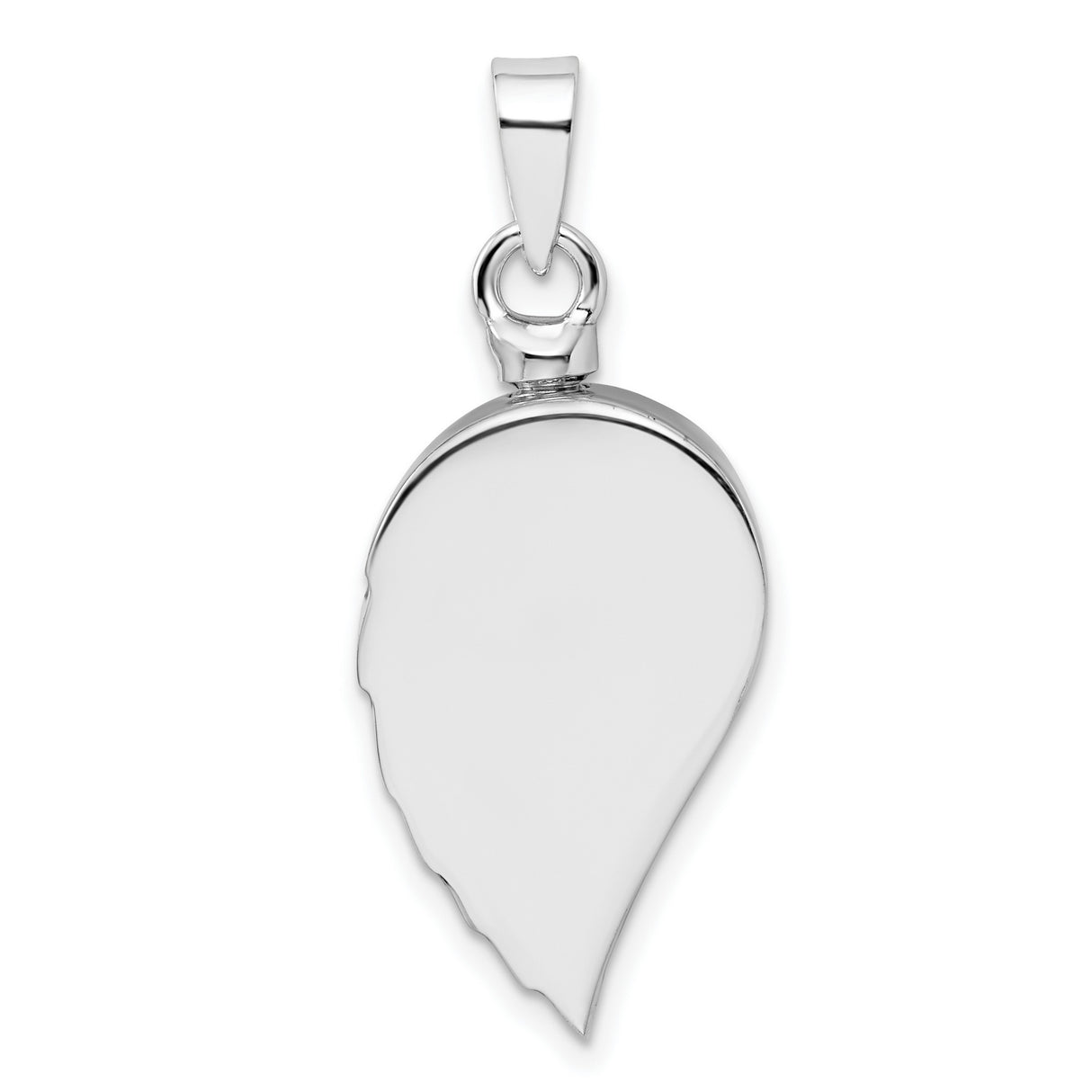 Sterling Silver Angel Wing Pendant with Etched Feather Detail, Spiritual Memorial Jewelry