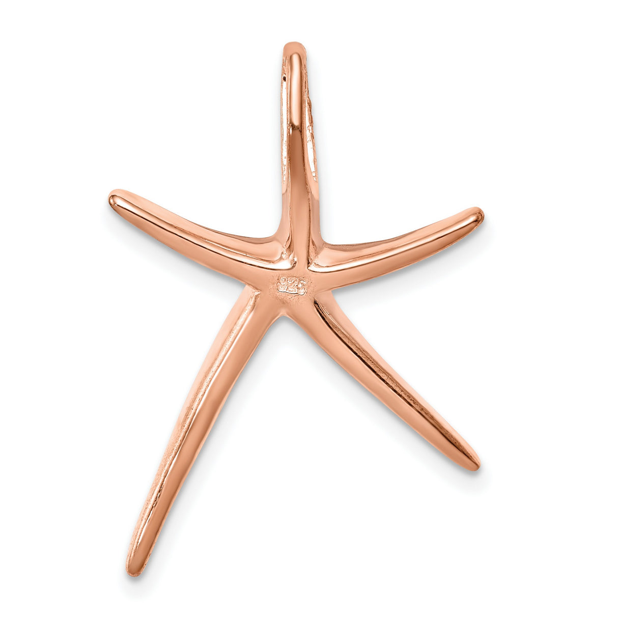 Sterling Silver Rose Gold Plated Starfish Pendant with Pink Lab Created Opal, Coastal Theme