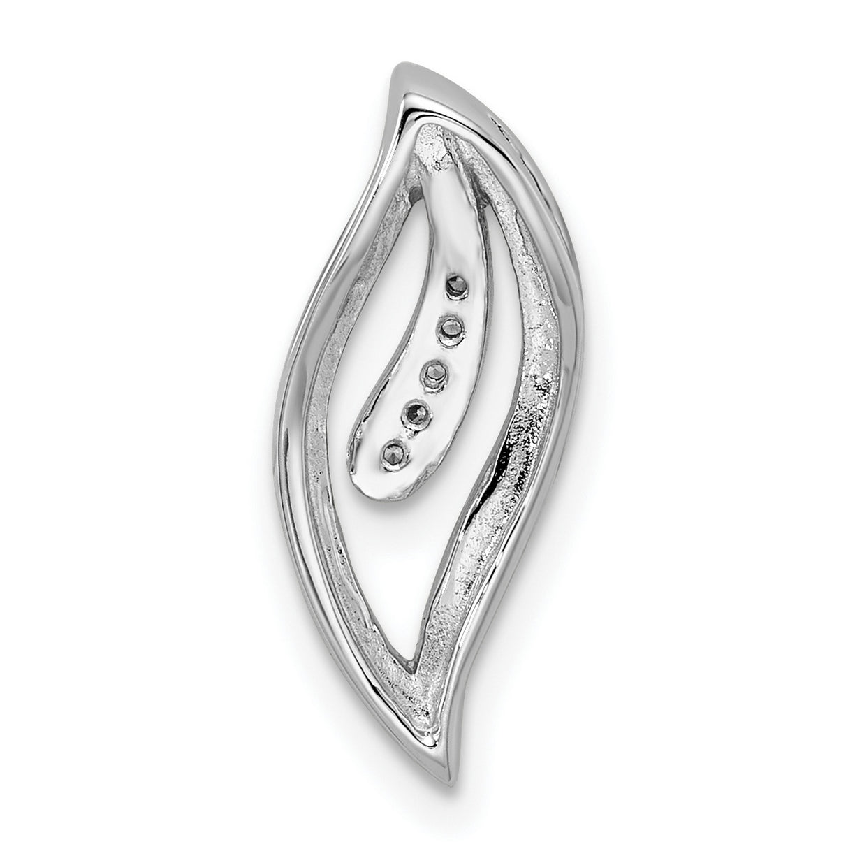 Sterling Silver Flame Pendant with Cubic Zirconia, Open Design Symbolizing Passion and Inner Light