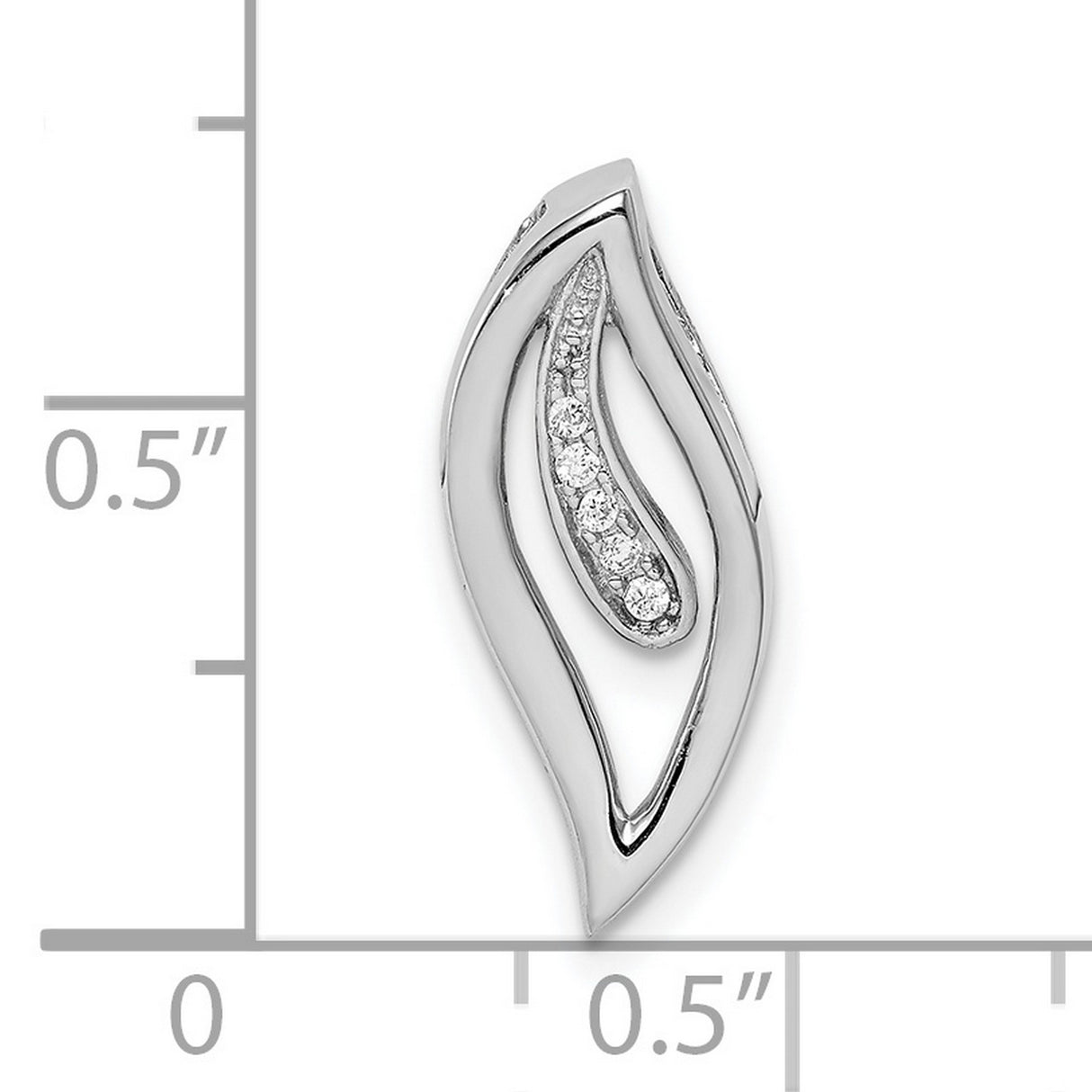 Sterling Silver Flame Pendant with Cubic Zirconia, Open Design Symbolizing Passion and Inner Light