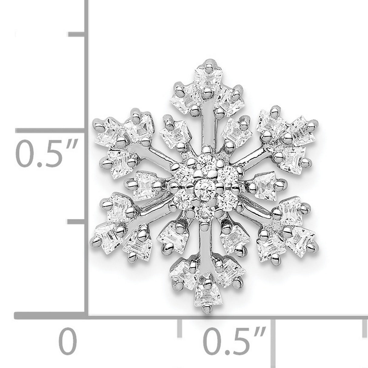 Sterling Silver Snowflake Pendant with Cubic Zirconia, Winter Holiday Charm Design for Women
