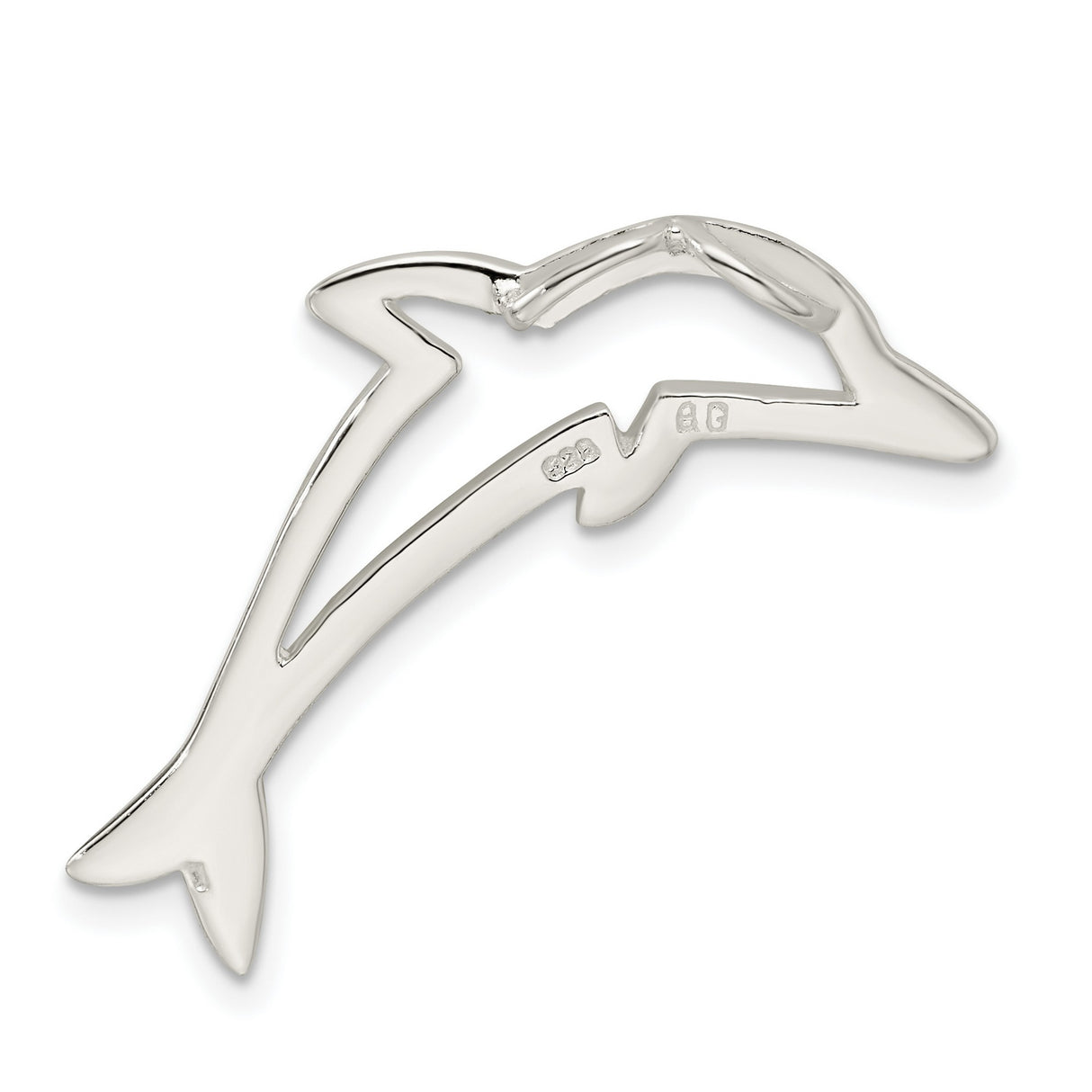 Sterling Silver Dolphin Pendant with Open Outline Design and Nautical Theme