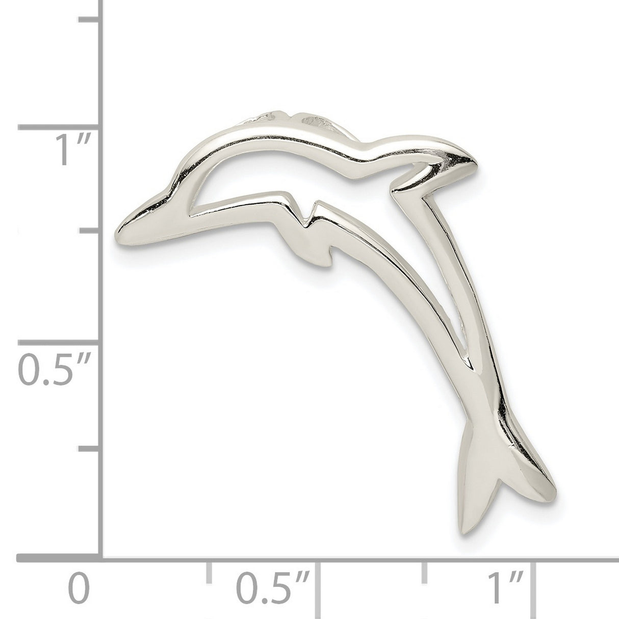 Sterling Silver Dolphin Pendant with Open Outline Design and Nautical Theme