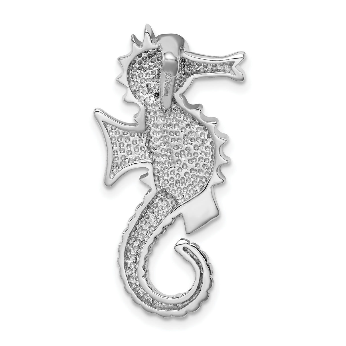 Sterling Silver Seahorse Pendant with Blue Opal and Cubic Zirconia, Ocean Theme Jewelry for Women